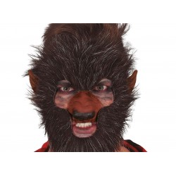 Maska twarz wilkołaka sierść strój na Halloween - 1