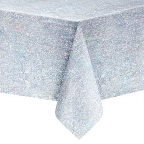 Obrus na stół holograficzny srebrny wodoodporny - 2