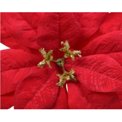 Czerwona gwiazda betlejemska sztuczny kwiat 16 cm - 2