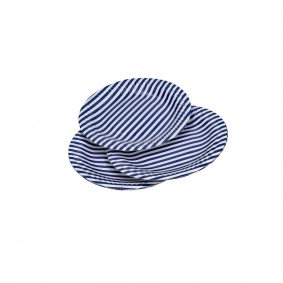 Talerz papierowy okrągły Eco Stripes (dark blue) 18cm 8szt