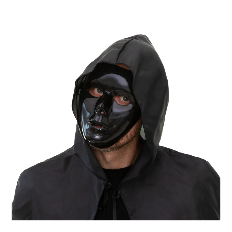 Czarna Maska na całą twarz na halloween z gumką - 3
