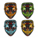 Maska podświetlana na Halloween LED 4 kolory 20 cm - 1