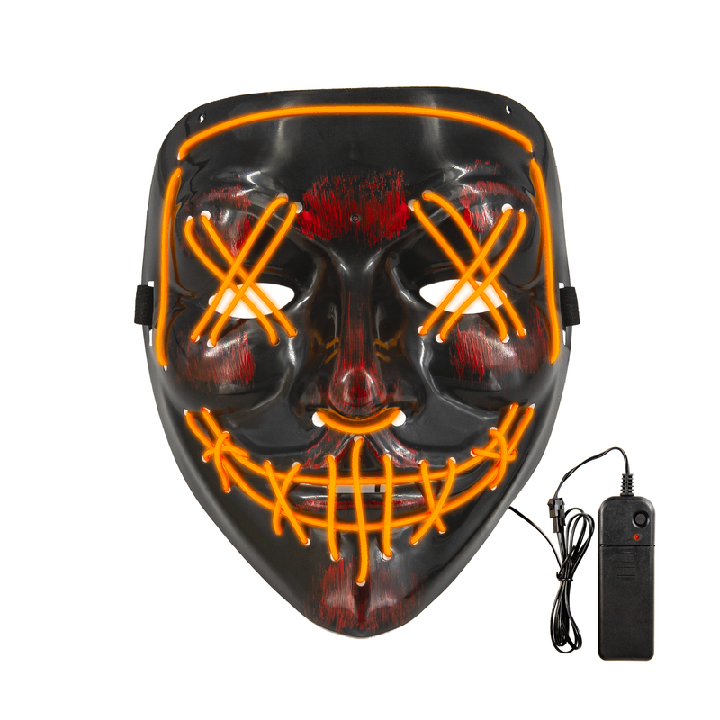 Maska podświetlana na Halloween LED 4 kolory 20 cm - 2