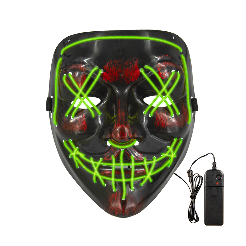 Maska podświetlana na Halloween LED 4 kolory 20 cm - 3