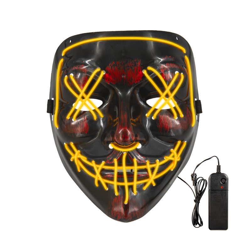 Maska podświetlana na Halloween LED 4 kolory 20 cm - 5