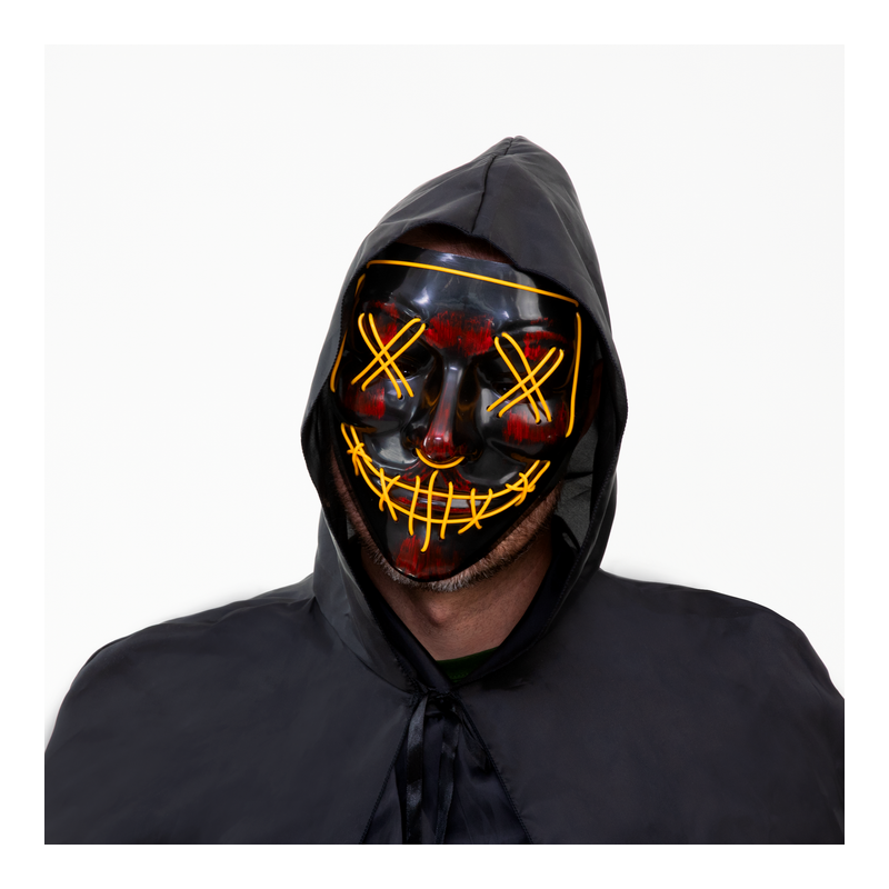 Maska podświetlana na Halloween LED 4 kolory 20 cm - 6
