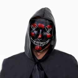Maska podświetlana na Halloween LED 4 kolory 20 cm - 7
