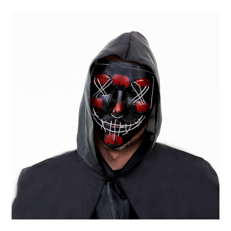 Maska podświetlana na Halloween LED 4 kolory 20 cm - 7