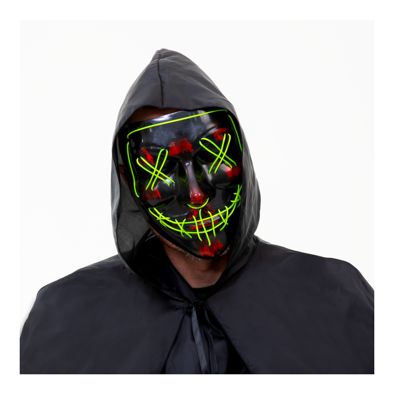 Maska podświetlana na Halloween LED 4 kolory 20 cm - 8