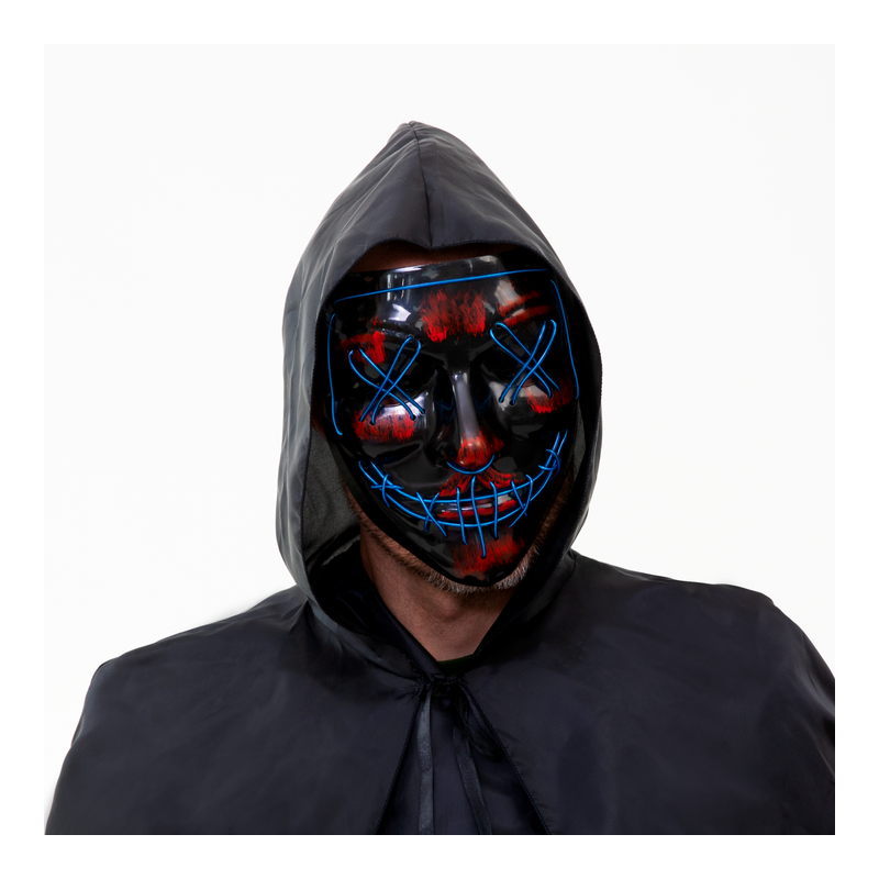 Maska podświetlana na Halloween LED 4 kolory 20 cm - 9