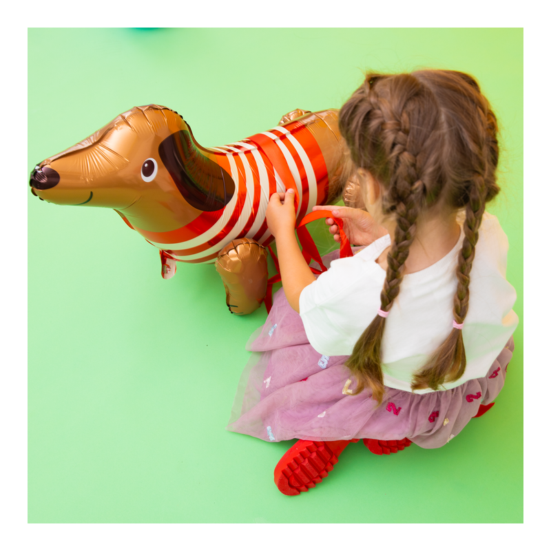 Balon foliowy Pies Jamnik urodziny stojący 68 cm - 5