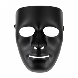 Maska na całą twarz czarna matowa na Halloween - 1