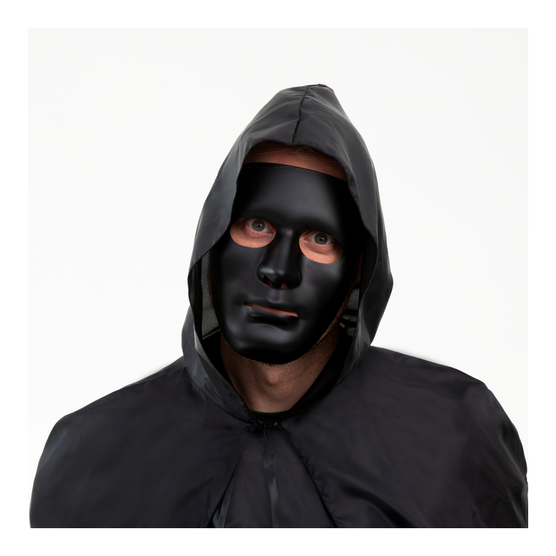 Maska na całą twarz czarna matowa na Halloween - 3