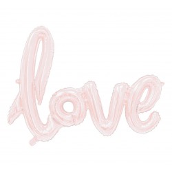 Balon foliowy napis LOVE różowo-złoty 73x59 cm