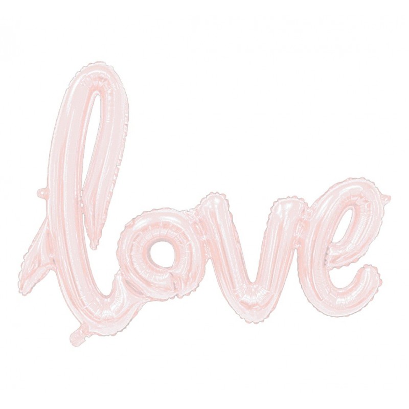 Balon foliowy napis LOVE różowo-złoty 59 cm - 1