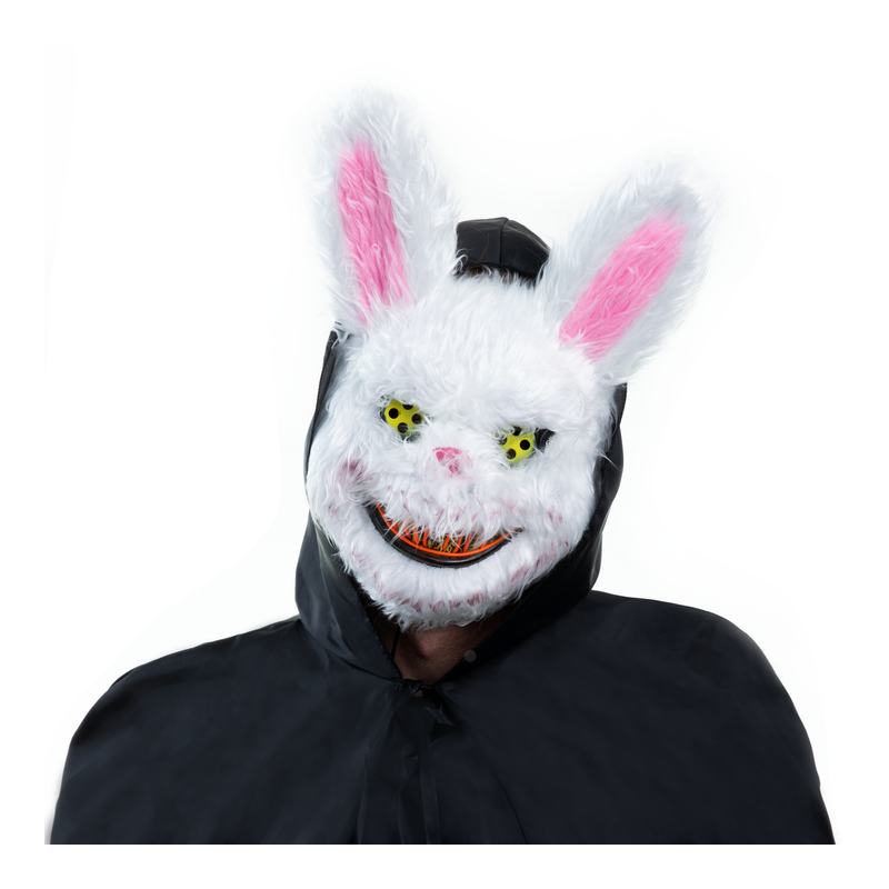 Maska Halloween Królik straszny morderca LED 32cm - 1