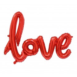 Balon foliowy napis LOVE czerwony 59 cm 1szt.