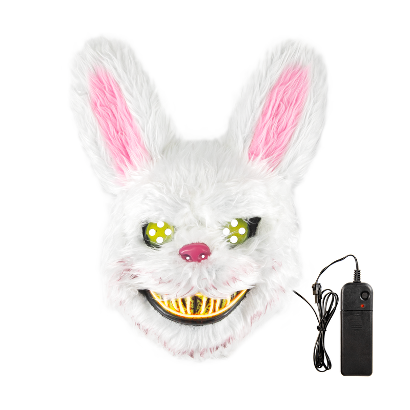 Maska Halloween Królik straszny morderca LED 32cm - 3