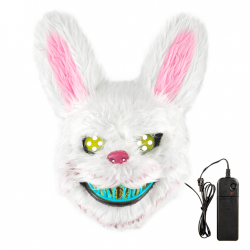 Maska Halloween Królik straszny morderca LED 32cm - 5