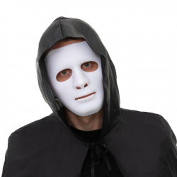 Biała maska na Halloween na twarz biała matowa