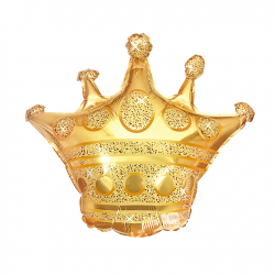 Balon foliowy Złota Korona Króla Królowej brokatowa duża 73cm