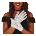 Rękawiczki białe z cekinami 22cm - 1