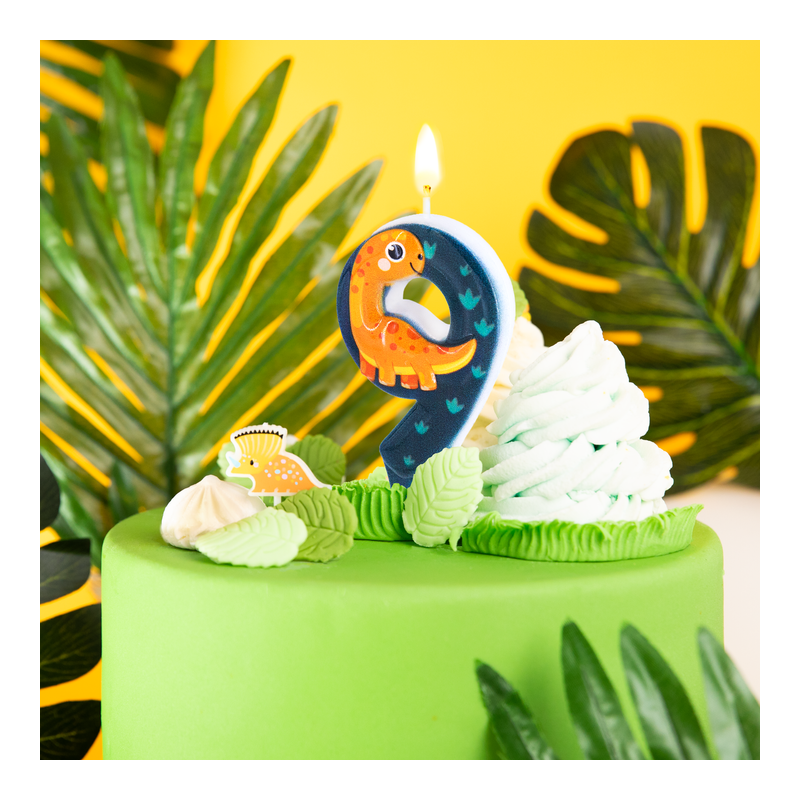 Świeczka urodzinowa na tort Dinozaury cyfra 9 - 3