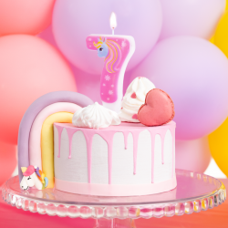 Świeczka urodzinowa na tort Jednorożec cyfra 7 - 3