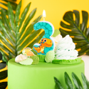 Świeczka na tort urodzinowy Dinozaury cyfra 3 - 2
