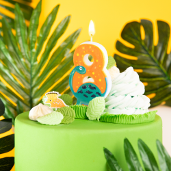 Świeczka na tort urodzinowy Dinozaury cyfra 8 - 2