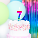 Świeczka kolorowa na tort urodzinowy cyfra 7 - 2