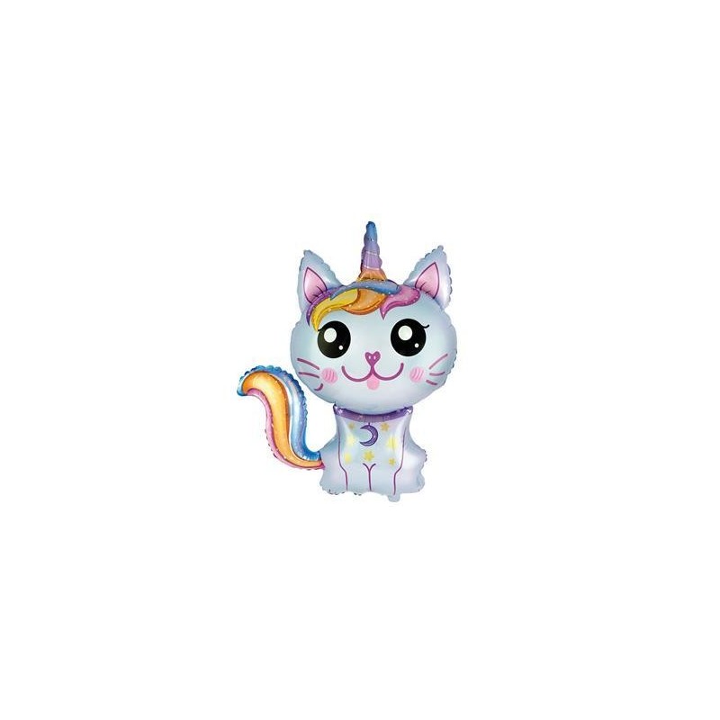 Balon foliowy Magiczny Tęczowy Kot Jednorożec - 1