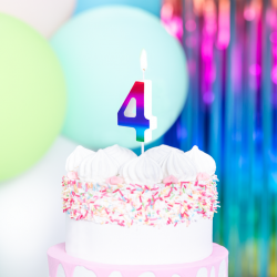 Świeczka na tort urodzinowy kolorowa cyfra 4 - 2