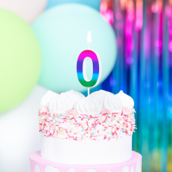 Świeczka na tort urodzinowy kolorowa cyfra 0 - 2