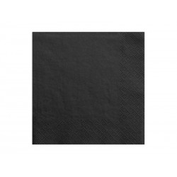 Serwetki papierowe ozdobne Czarne Metaliczne czyste 33x33cm 20szt
