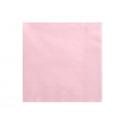 Serwetki papierowe ozdobne jasnoróżowe Różowe 33x33cm 20szt