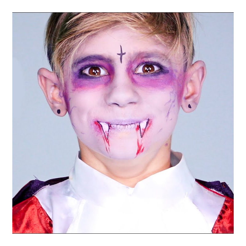 Makijaż na halloween dla chłopaka dzieci wampir - 1