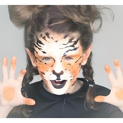 Makijaż łatwy dla dziecka dziewczyny kot tygrys