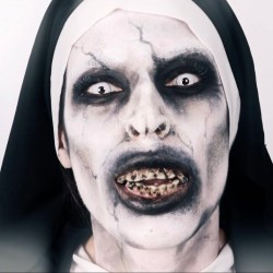 Makijaż na halloween prosty damski zakonnica