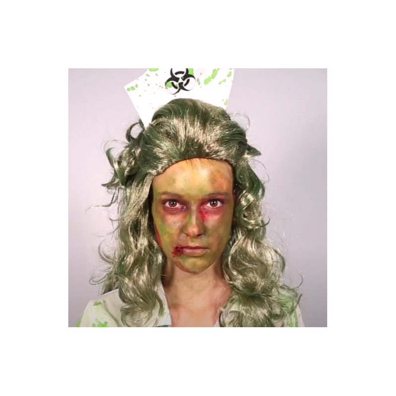 Makijaż na halloween prosty damski biolog zombie - 1