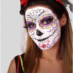 Makijaż na halloween damski meksykańska czaszka