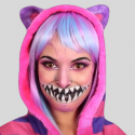 Makijaż na halloween prosty damski kot z cheshire - 1