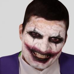 Makijaż na halloween męski prosty joker klaun