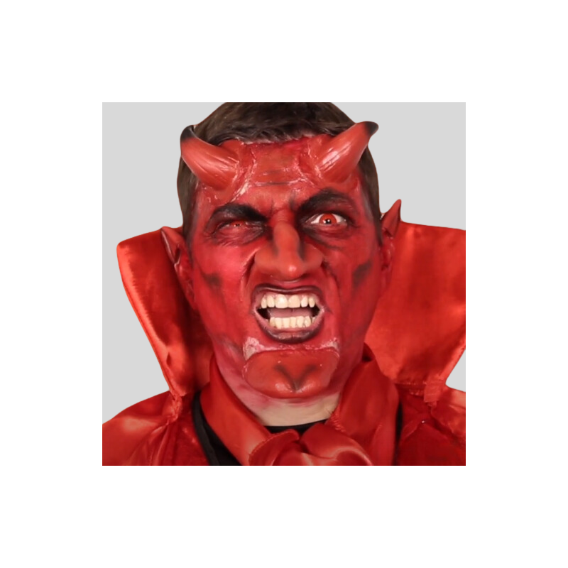 Makijaż na halloween łatwy męski demon diabeł - 1