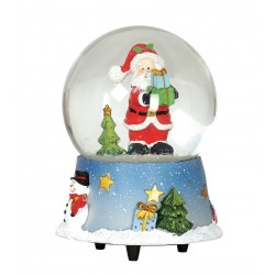 Szklana kula śnieżna z pozytywką święty Mikołaj
