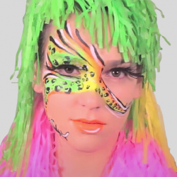 Makijaż na halloween damski szybki neon feniks