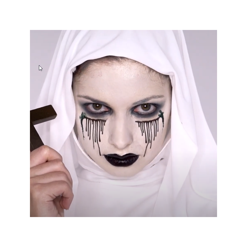 Makijaż łatwy na halloween damski zakonnica demon - 1
