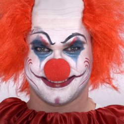 Makijaż na halloween łatwy męski klaun czerwony