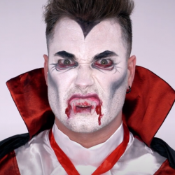 Makijaż na halloween prosty męski Drakula wampir - 1