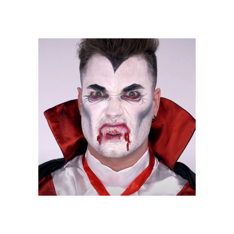 Makijaż na halloween prosty męski Drakula wampir - 1